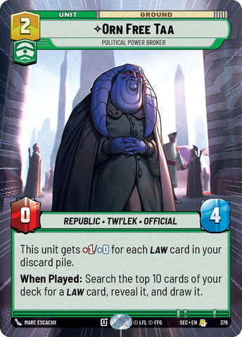 Orn Free Taa - Political Power Broker (Hyperspace) (376) (376) [Secrets of Power]