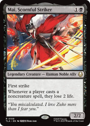 Mai, Scornful Striker [Avatar: The Last Airbender Prerelease Cards]