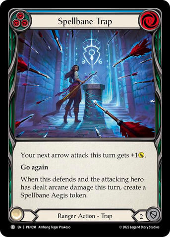 Spellbane Trap (Blue) (Rainbow Foil) [PEN091] (Compendium of Rathe)  Rainbow Foil