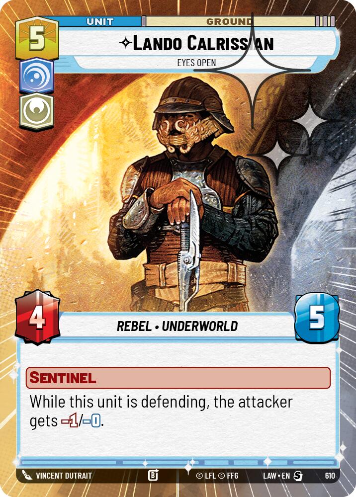 Lando Calrissian - Eyes Open (610) (Hyperspace Foil) (610) [A Lawless Time]