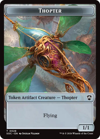 Thopter // Fractal (0004) Double-Sided Token [Secrets of Strixhaven Commander Tokens]