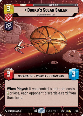 Dooku's Solar Sailer - Droid Army Portent (426) (Hyperspace) (426) [Homeworlds]