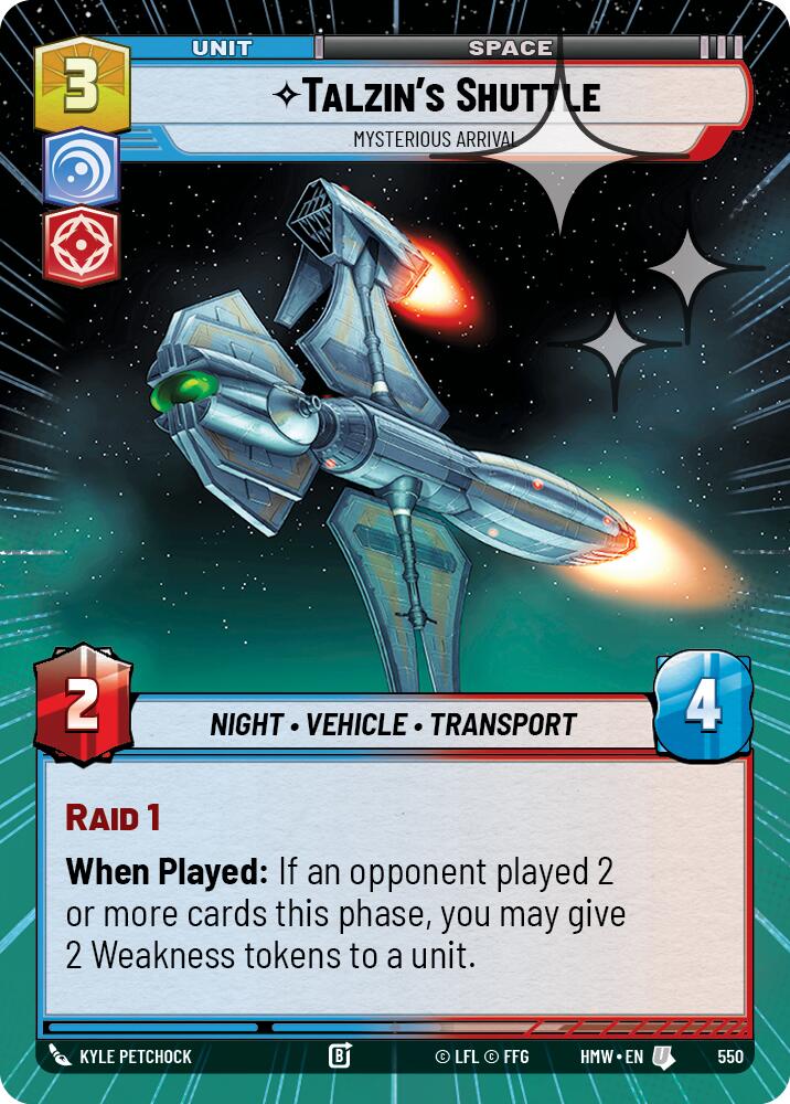 Talzin's Shuttle - Mysterious Arrival (550) (Hyperspace Foil) (550) [Homeworlds]