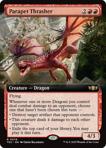 Parapet Thrasher (Extended Art) [Tarkir: Dragonstorm Commander]