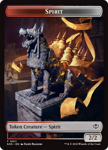 Fractal (0005) // Spirit (0011) Double-Sided Token [Secrets of Strixhaven Tokens]