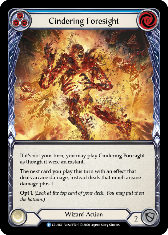 Cindering Foresight (Blue) [CRU167] (Crucible of War)  1st Edition Rainbow Foil