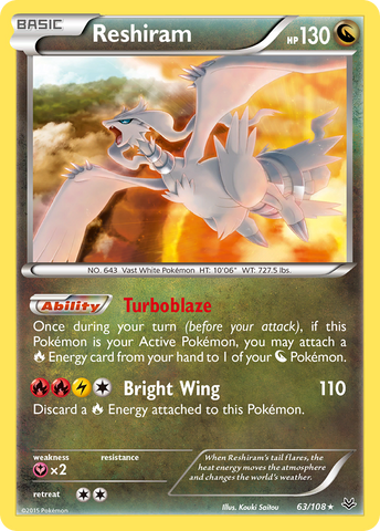 Reshiram (63/108) [XY: Roaring Skies]