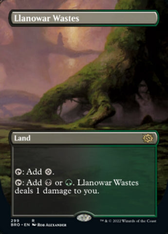 Llanowar Wastes (Borderless Alternate Art) [The Brothers' War]