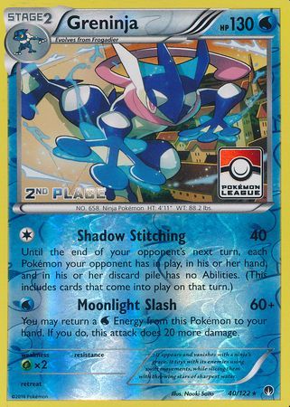 Greninja (40/122) (League Promo 2nd Place) [XY: BREAKpoint]